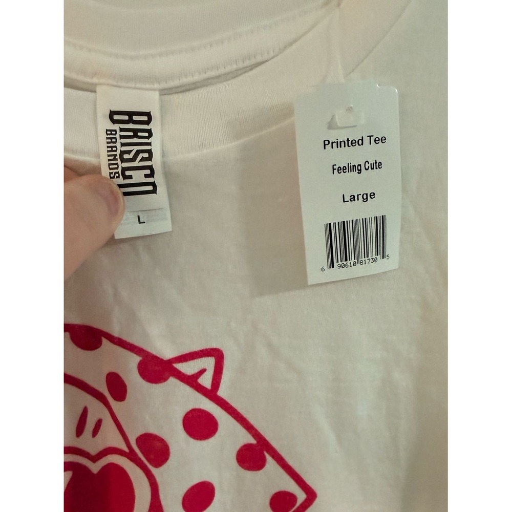 Brisco Brands Feeling Cute Might Nap Later Cat Graphic T-Shirt L NWT - Picture 3 of 4